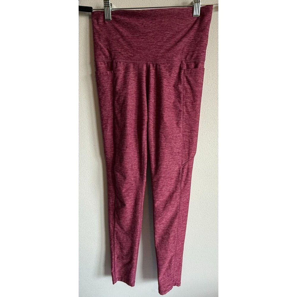 High-Waist Women’s Leggings in Heathered Burgundy
